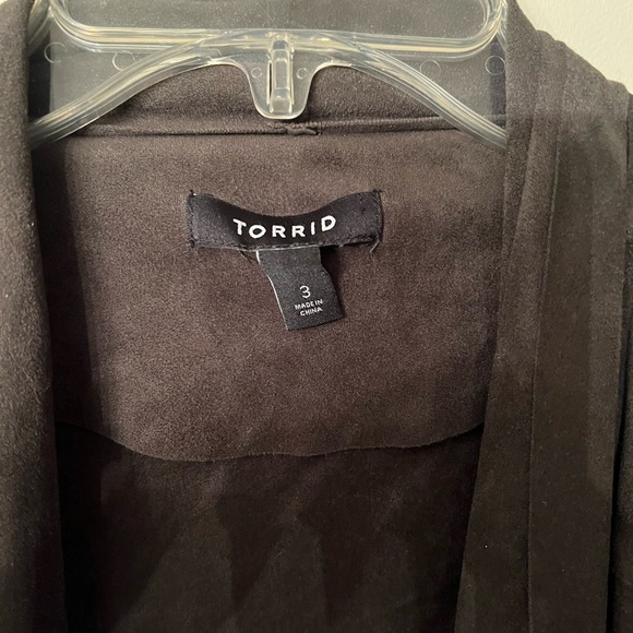 Torrid Faux Suede drape front jacket - Picture 4 of 6